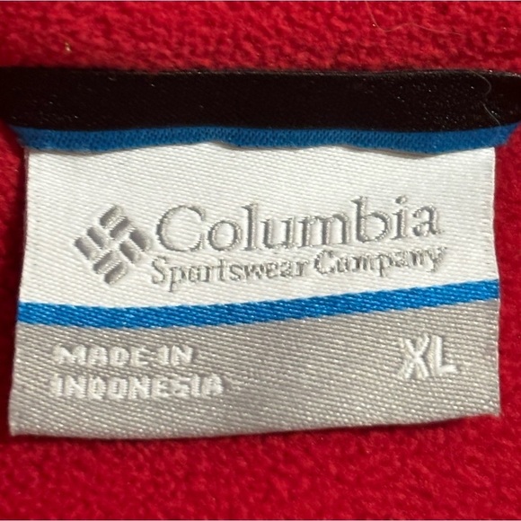 Columbia Mens Red & Gray Columbia Full Zip Fleece Jacket XL - Picture 3 of 8
